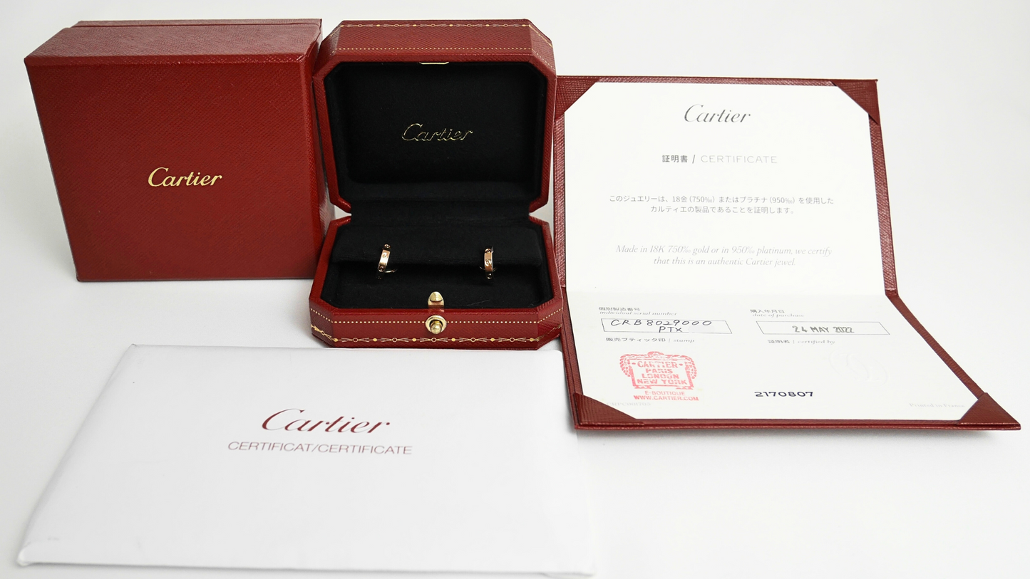 Cartier Love Hoop Earrings Small Model 18K Rose Gold B8029000