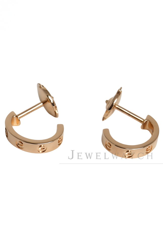 Cartier Love Hoop Earrings Small Model 18K Rose Gold B8029000