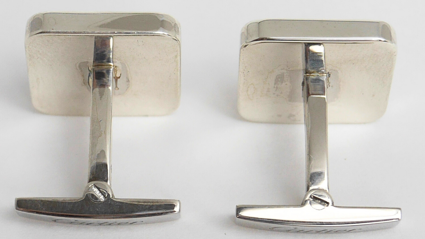 Cartier Santos Cufflinks – Silver & Onyx