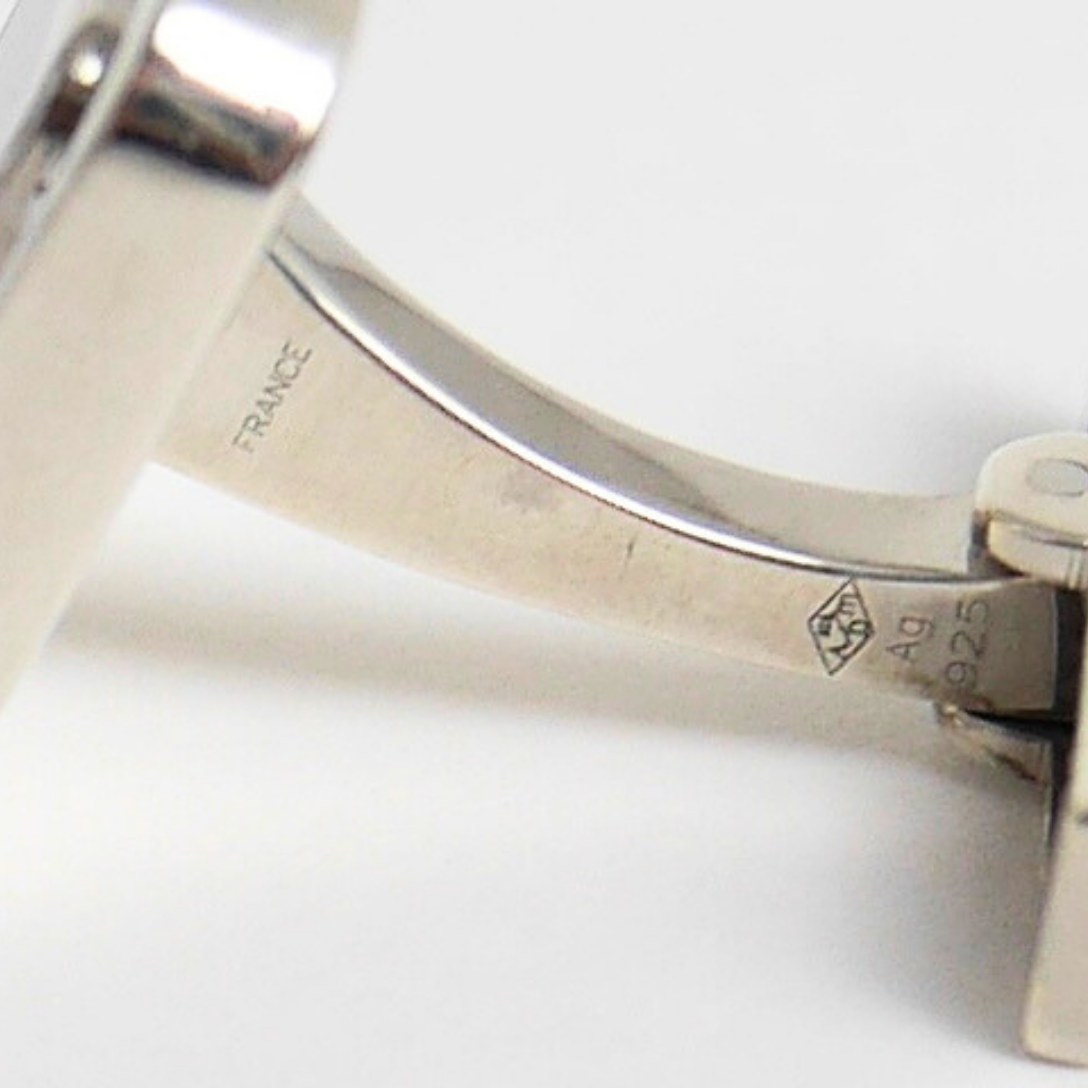 Cartier Santos Cufflinks – Silver & Onyx