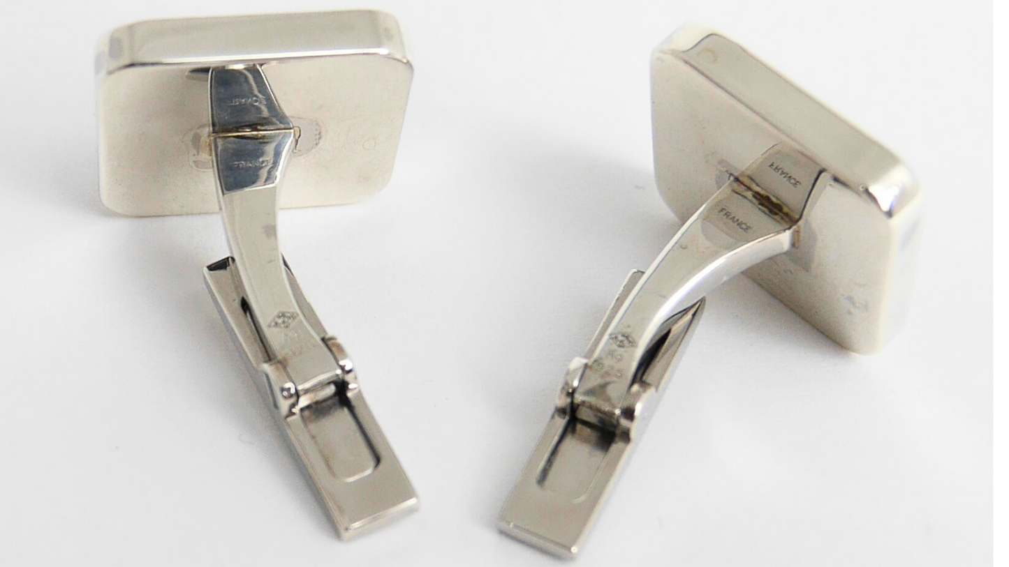 Cartier Santos Cufflinks – Silver & Onyx