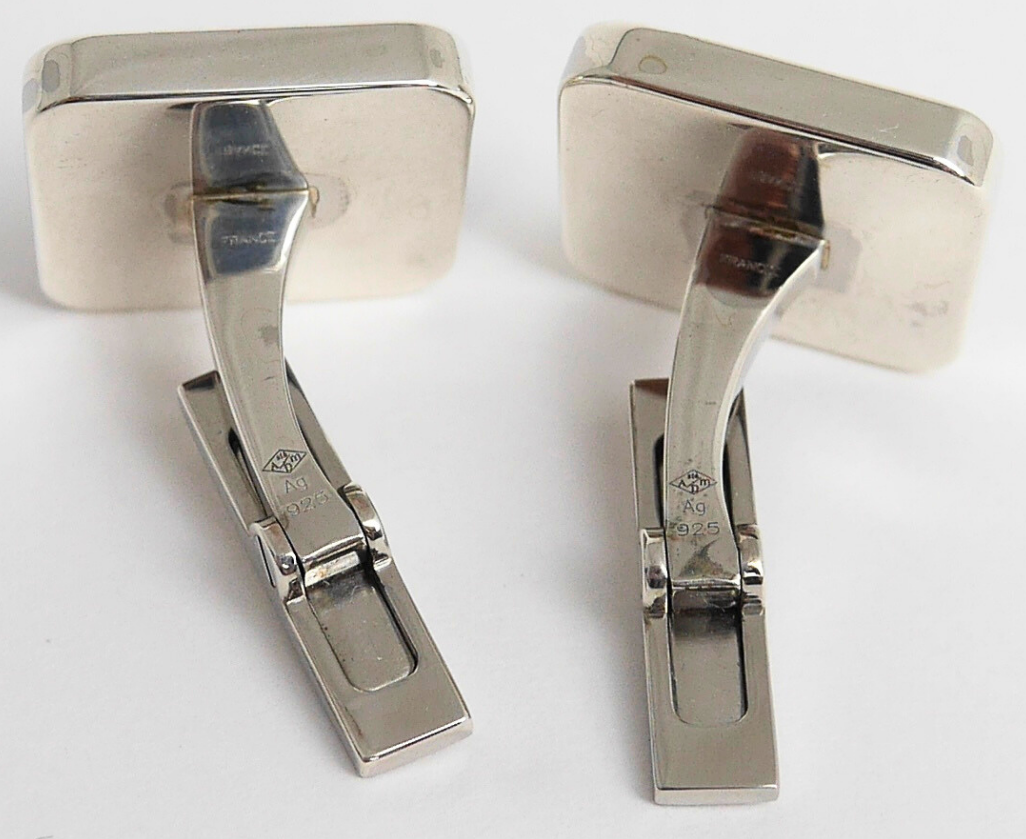 Cartier Santos Cufflinks – Silver & Onyx