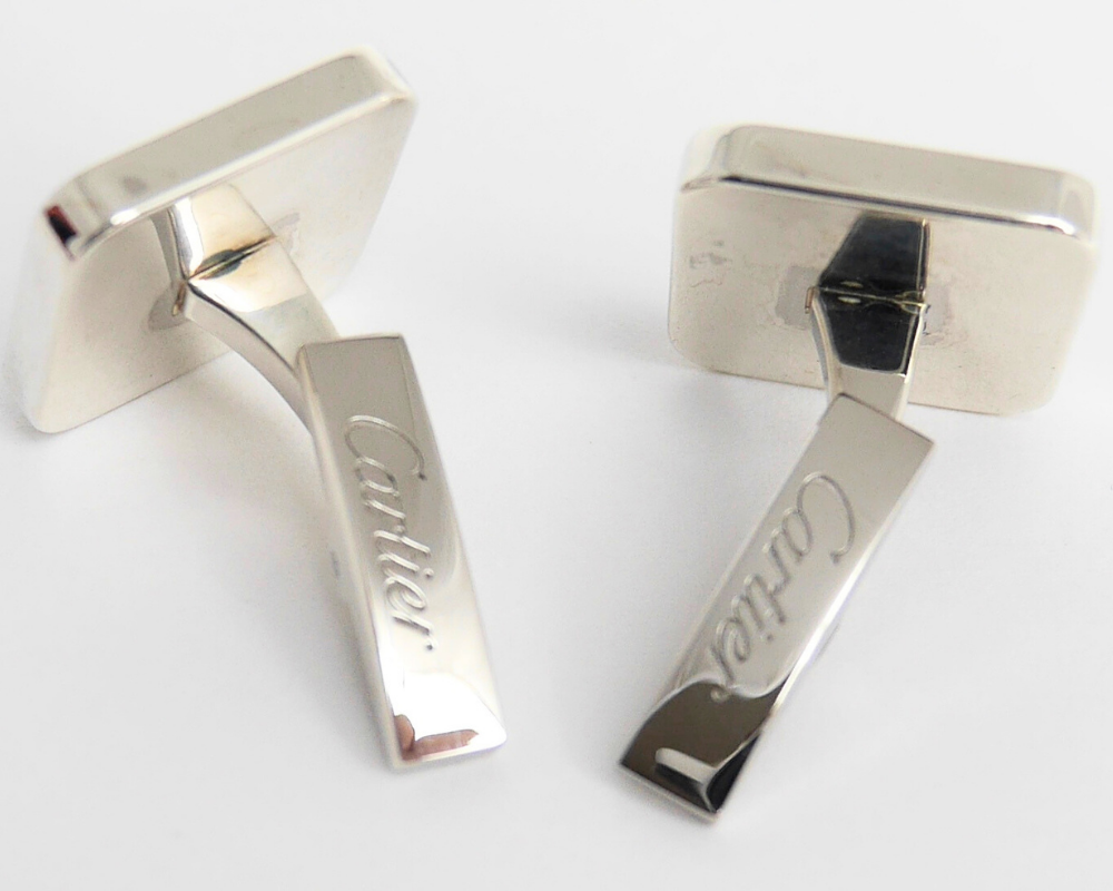 Cartier Santos Cufflinks – Silver & Onyx