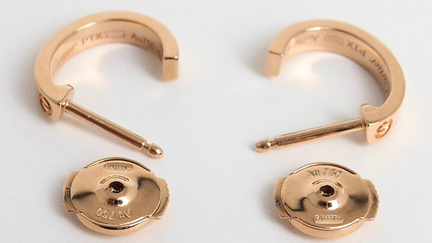 Cartier Love Hoop Earrings Small Model 18K Rose Gold B8029000