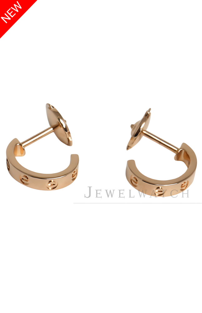 Cartier Love Hoop Earrings Small Model 18K Rose Gold B8029000