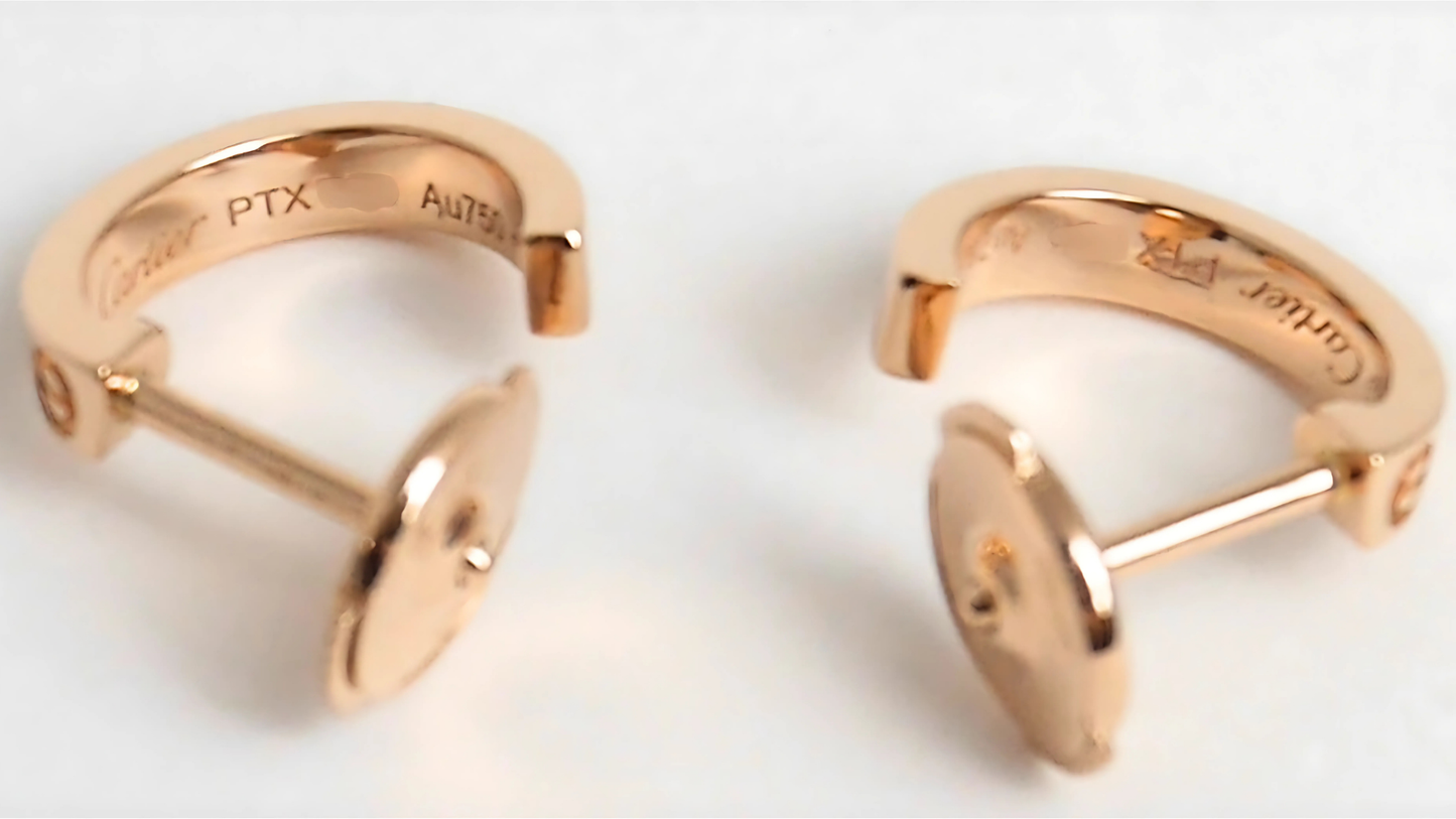Cartier Love Hoop Earrings Small Model 18K Rose Gold B8029000