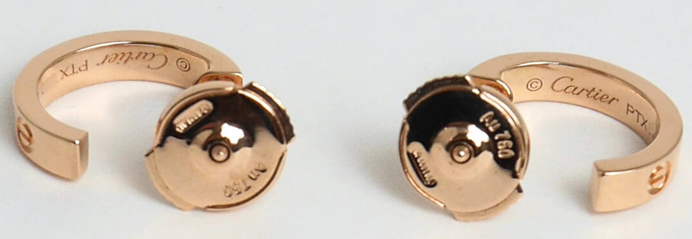 Cartier Love Hoop Earrings Small Model 18K Rose Gold B8029000