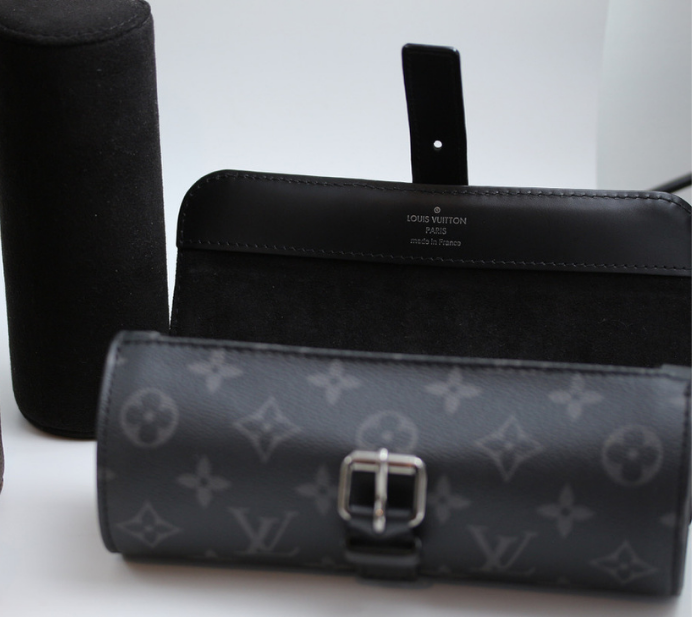 Louis Vuitton 3 Watch Case (Monogram Eclipse)